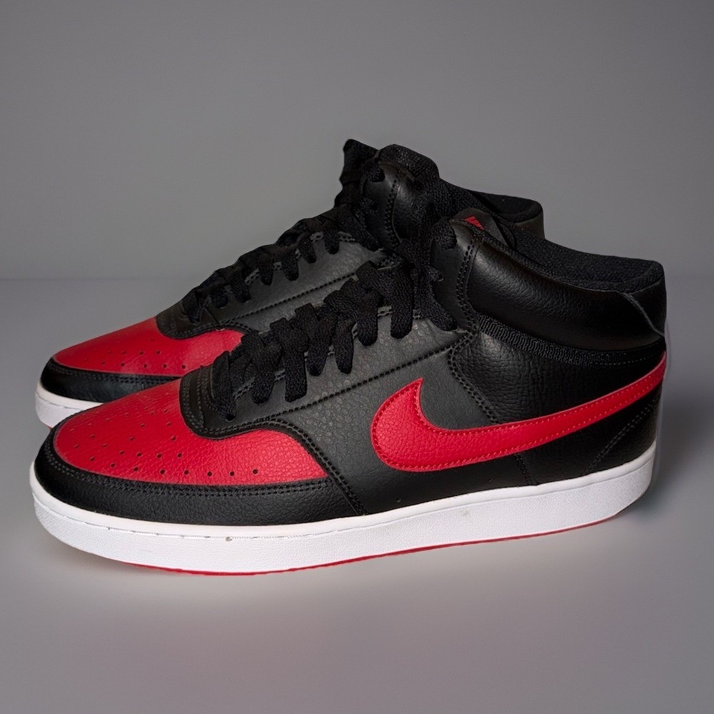 NEW Nike Court Vision Mid DM8682-001 Black Red White Men's 10.5 Retro Basketball